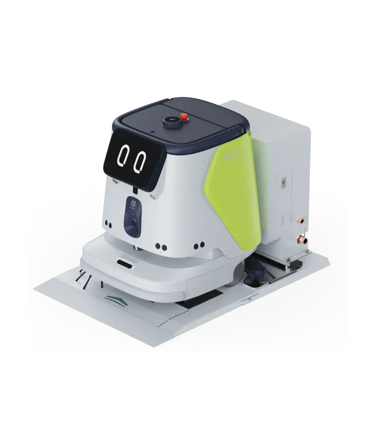CC1 self-cleaning docking station: charging, water and roller cleaning