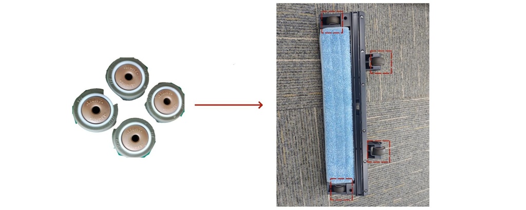 Ruote Fisse 1,5" per Accessorio Panno o Aspirazione Tappeti CC1 - 4 pz
